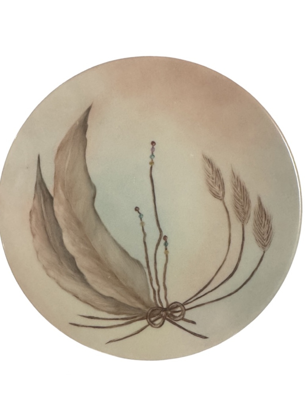 Wheat Botanical Plate Mary Dean Lyford Artist Dixon Art Studios mod century MCM